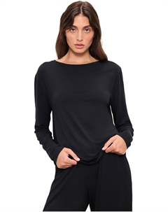 Женская повседневная футболка Gisele Modal с длинным рукавом, Black Eberjey
