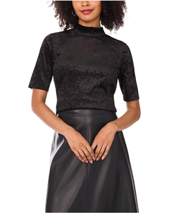 Женский топ с воротником-стойкой и рукавами 3/4, Rich Black Vince camuto