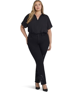 Женские джинсы Marilyn больших размеров с вышивкой, цвет черный, Black Rinse Nydj