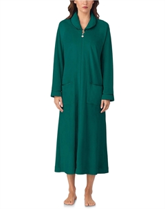 Женский халат Lux Velour с длинными рукавами и застежкой-молнией, 50 дюймов, Holiday Green Eileen west