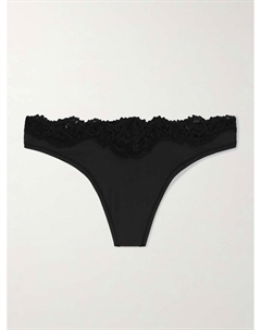 Кружевные стринги, подходят всем - оникс, черный Skims