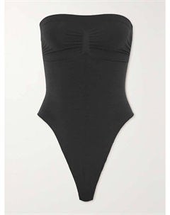 Бесшовный боди-стринги без бретелек - оникс, черный Skims