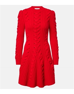 Вязаное мини-платье из шерсти и кашемира, Poppy Red Mcqueen