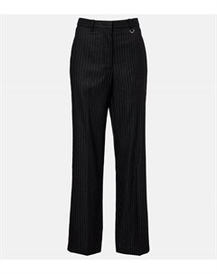 Прямые брюки из шерстяной смеси в рубчик Noanda, Black Isabel marant