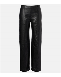 Широкие кожаные брюки с высокой талией Ciara, Black Isabel marant