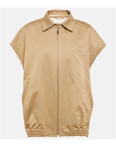 Хлопковая твилловая жилетка на молнии, Corda Miu miu