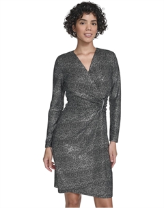 Женское трикотажное платье с блестками, Black/Silver Calvin klein