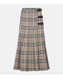 Шерстяная миди-юбка, Crater/Dk Charcoal C Burberry