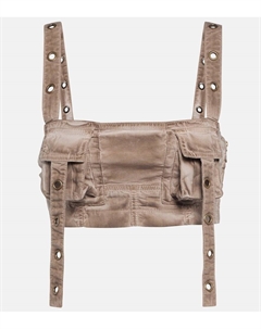 Джинсовый кроп-топ, Coffee Liqueur Blumarine