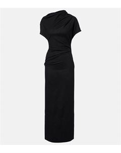 Шерстяное макси-платье с драпировкой, Black Entire studios