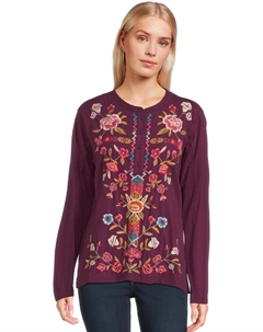 Женская кофта-хенли с необработанным швом - Анайя, Aubergine Johnny was