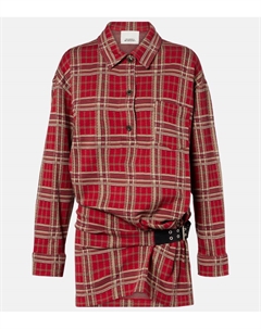 Belted plaid cotton shirt dress Blandia Isabel marant