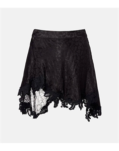 Асимметричная мини-юбка Reana с кружевной отделкой, Black Isabel marant