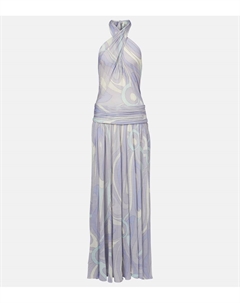 Платье из сборной шерстяной ткани Iride, Lavander Pucci