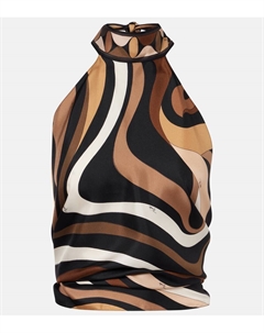 Майка Marmo на запах из шелкового сатина, Black Gold Pucci