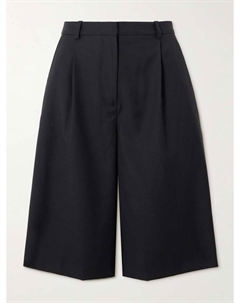 Шорты Adler из плиссированной шерстяной саржи, черный Loulou de saison