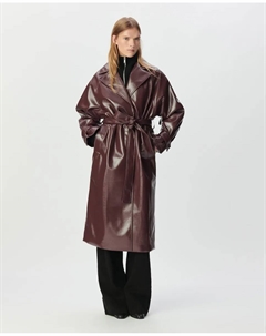 Женский плащ из винила с съемным поясом, винный Ikks