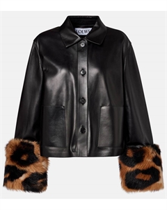Кожаная куртка с отделкой из овчины, Black Loewe