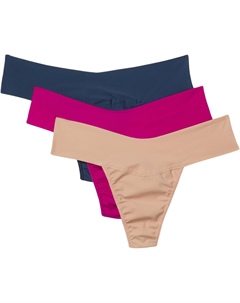 Женские трусики-стринги BreatheSoft Natural Rise, 3 шт., Nightshadow/Taupe/Hot Fuschia Hanky panky