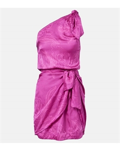 Сатиновое жаккардовое мини-платье Celie, Purple Reef Poupette st barth