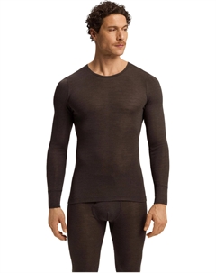 Мужская шерстяная шелковая рубашка с длинным рукавом, Earthy Ink Hanro