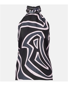 Топ на бретелях из шелкового твила Iride, Black Pink Pucci