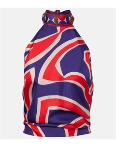 Топ-бюстье из шелкового сатина Labirinto, Multicolor Pucci