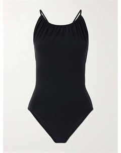 Купальник с открытой спиной и сборками Toteme, черный