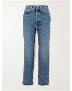 Джинсы Net Sustain классического кроя с высокой посадкой и прямыми штанинами из органического материала Toteme, синий