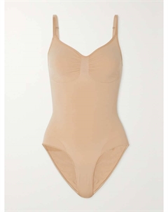 Бесшовный облегающий боди-трусы - слюда, коричневый Skims