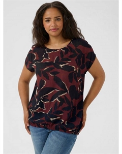 Блузка с листовым принтом, Windsor Wine/Black Kaffe