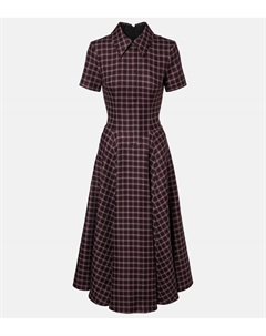 Платье миди Jody из шерстяной смеси в клетку houndstooth, Red/Black Houndstooth Emilia wickstead