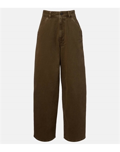 Джинсы с высокой посадкой и широкими штанинами, Moss Green Lemaire