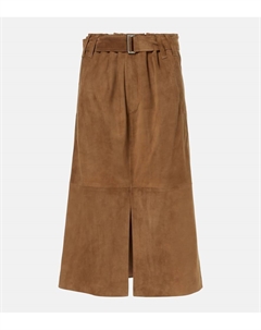 Юбка миди из замши, Sesame Brunello cucinelli