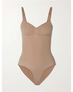 Бесшовный облегающий боди-трусы - Сиена, бежевый Skims