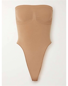 Бесшовный боди-стринги без бретелек - sienna, бежевый Skims