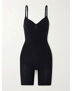 Бесшовный скульптурный боди до середины бедра - оникс, черный Skims