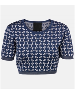 Монограммный 72 жаккардовый кроп-топ, Denim Blue Givenchy
