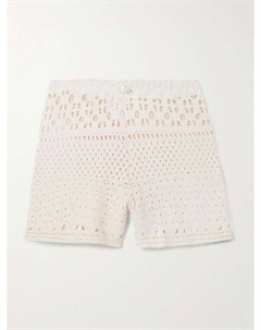 Вязаные хлопковые шорты Playa с жемчужной отделкой, желтый Sara cristina