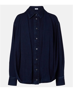 Джинсовая рубашка с драпировкой, Dark Indigo Loewe