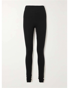 Леггинсы из эластичного трикотажного джерси с сетчатой основой Toteme, черный