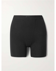 Боксеры-Шорты бойфренда из эластичного модала и хлопкового трикотажа - оникс, черный Skims