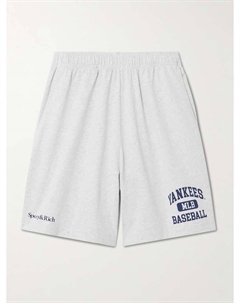 Спортивные шорты из хлопчатобумажного джерси с принтом «Нью-Йорк Янкиз», серый Sporty & rich