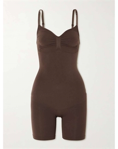 Бесшовный боди средней длины бедра - какао, коричневый Skims