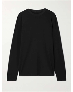 Футболка бойфренда из смеси эластичного модала и хлопка, цвет оникс, черный Skims