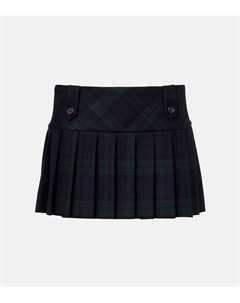 Юбка-мини из твила из чистой шерсти, Blu+Verde Miu miu