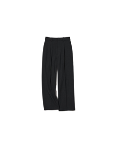 Брюки Pleated Wide, черный Uniqlo