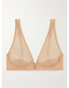 Шикарный сетчатый бюстгальтер на косточках с мягкими чашками, бежевый Commando