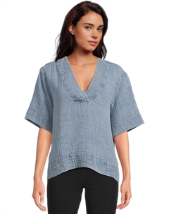 Женская кофта-поповер Dune Cotton Gauze SS, Light Indigo Wash Faherty