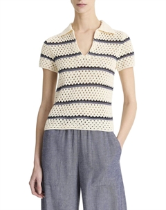 Женская кофта-хенли в полоску из макраме, Off-White Combo Vince